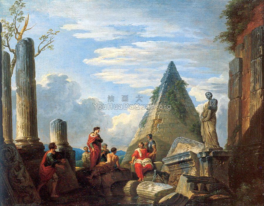 Roman Ruins with Figures - 乔万尼·保罗·帕尼尼